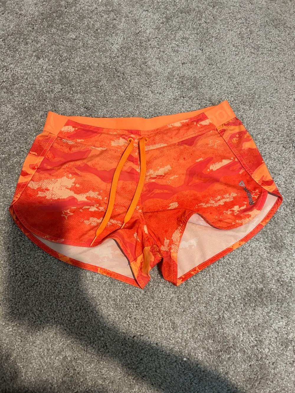 Reebok Orange Camo Active Running Shorts